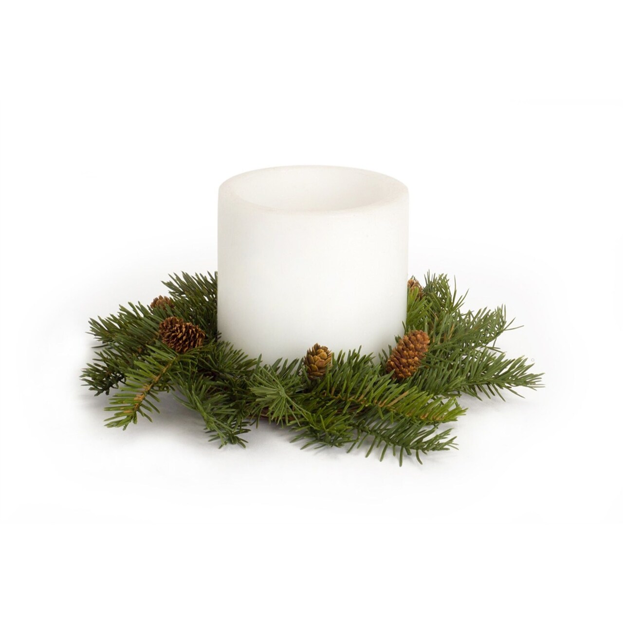 Melrose Set of 4 Pine with Pinecone Artificial Christmas Candle Rings 13"